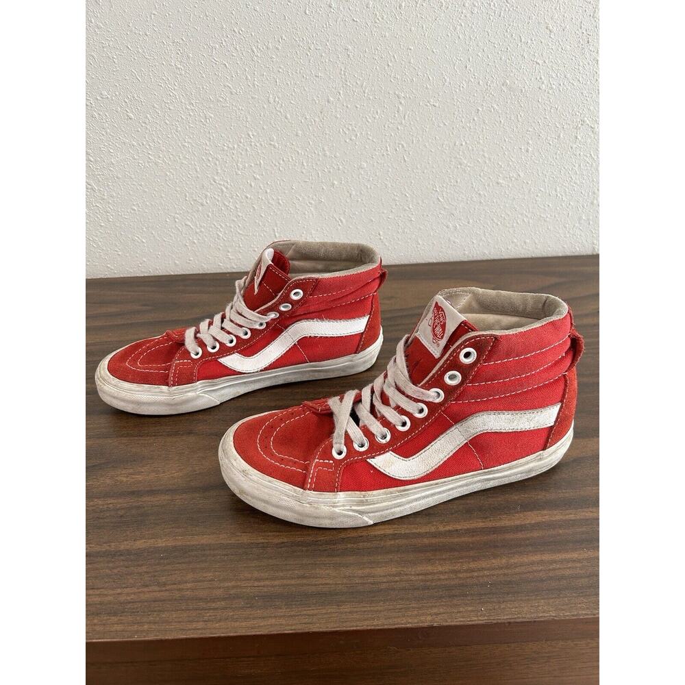 Vans Sk8 HI Womens Size 6 Red High Top Skate Sneakers Mens 4 Unisex Old Skool - Picture 8 of 11
